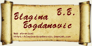 Blagina Bogdanović vizit kartica